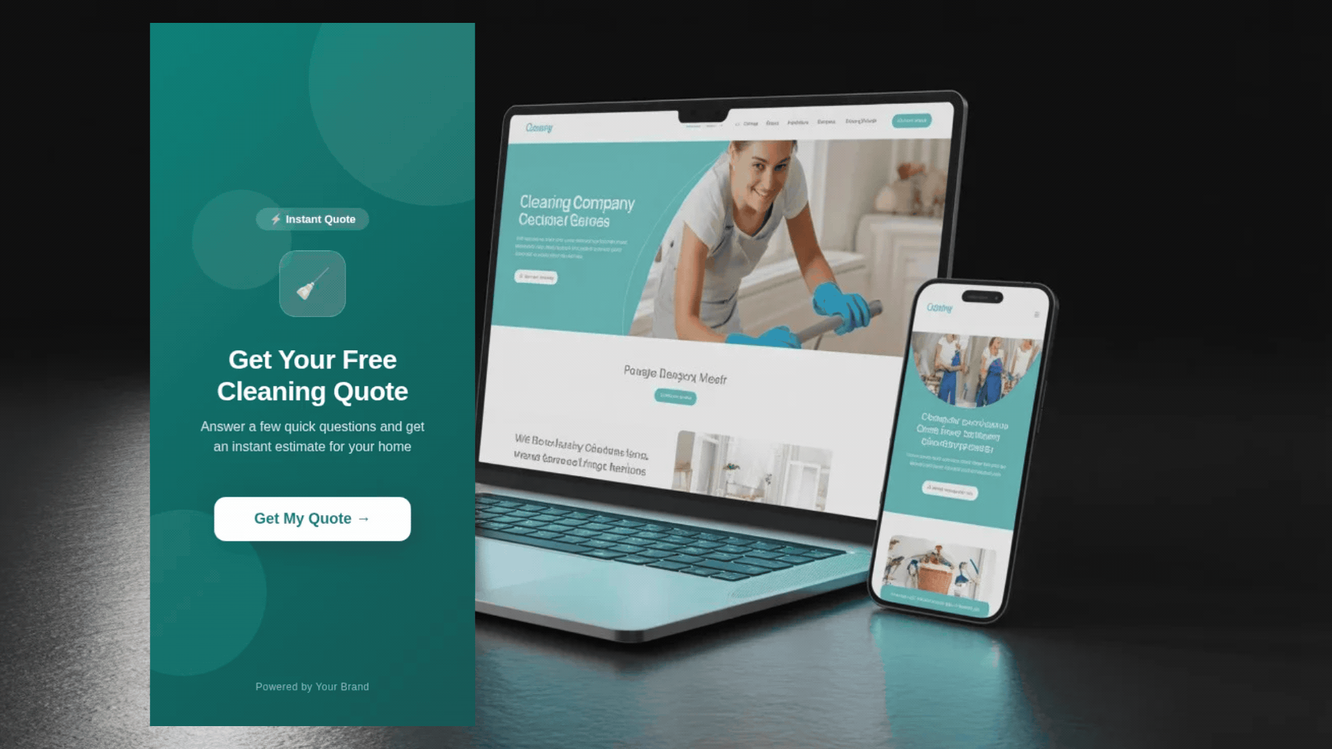 Interactive quote app demo showing instant pricing for service businesses